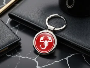 Fiat Abarth Photo Key Chain Picture Domed Alloy Metal